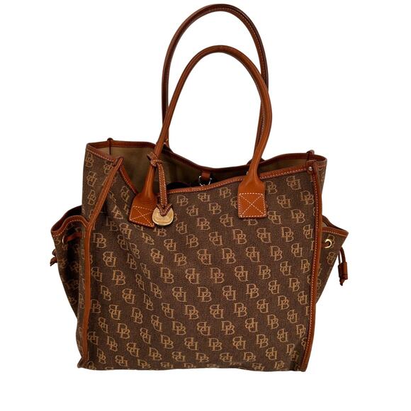 Dooney & Bourke Monogram Brown Weekend Weekender Bag Tote - Picture 1 of 16